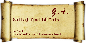 Gallaj Apollónia névjegykártya